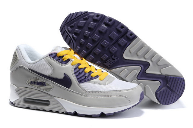 Womens Nike Air Max 90 Mesh White Grey Purple Shoes - Click Image to Close